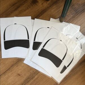 Black and White laminated trucker hat mock ups